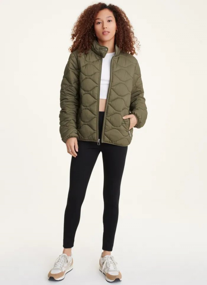 Olive DKNY Quilted Packable Women's Jackets | USA-D0914