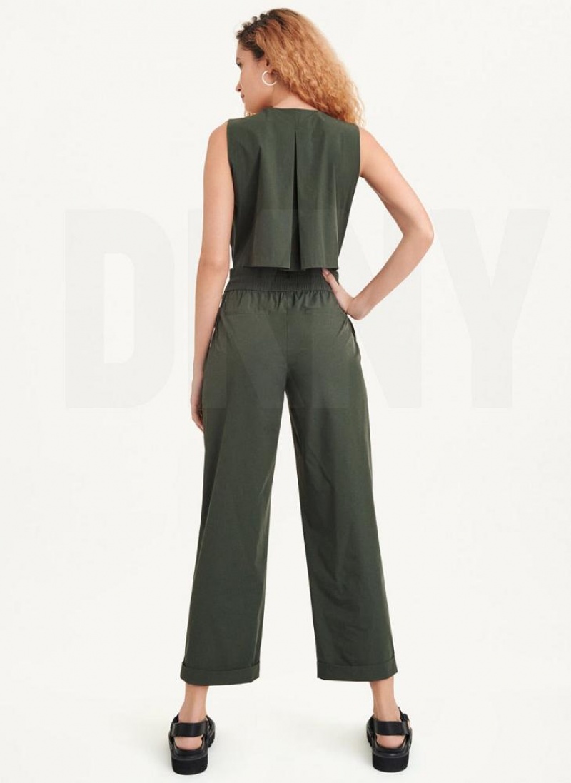 Olive DKNY Sleeveless Women's Jumpsuits | USA-D0561
