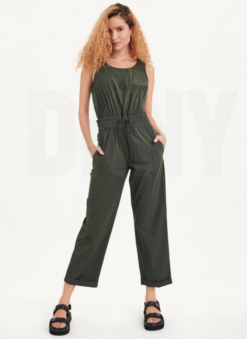 Olive DKNY Sleeveless Women's Jumpsuits | USA-D0561