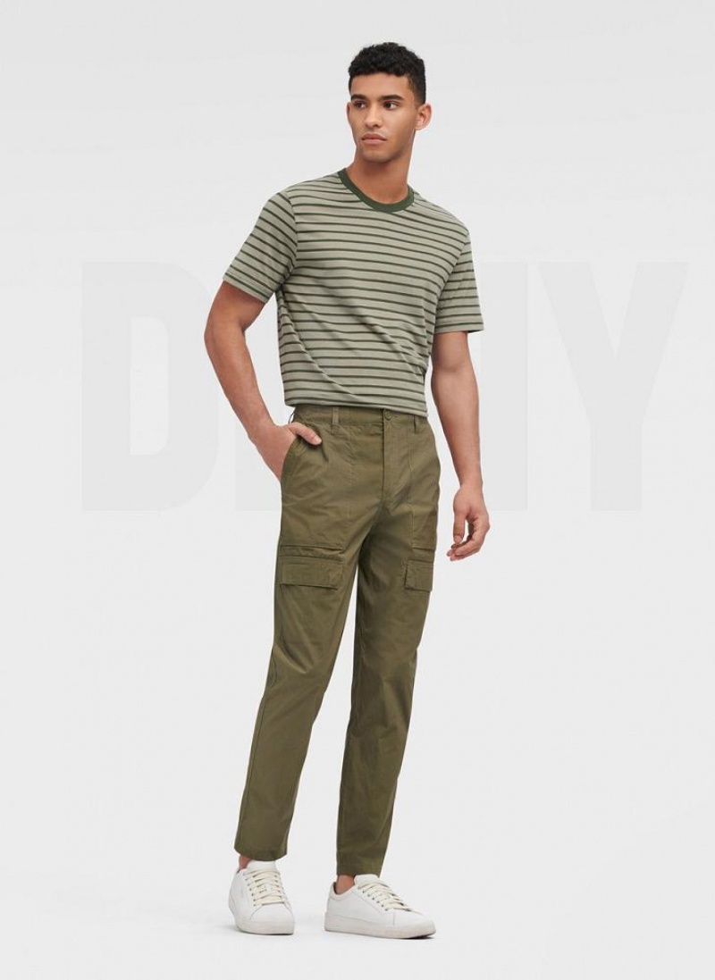 Olive DKNY Slim Fit Cargo Men's Pants | USA-D0902