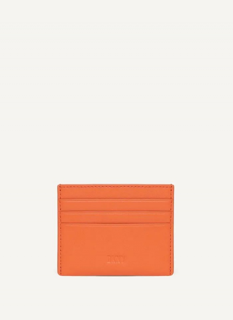 Orange DKNY Card Case Men\'s Wallets | USA-D0784