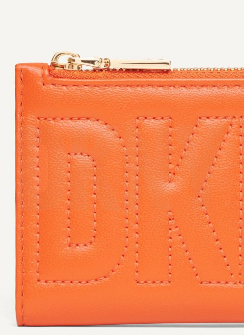 Orange DKNY Elsa Bifold Card Holder Bags Wallets | USA-D0781