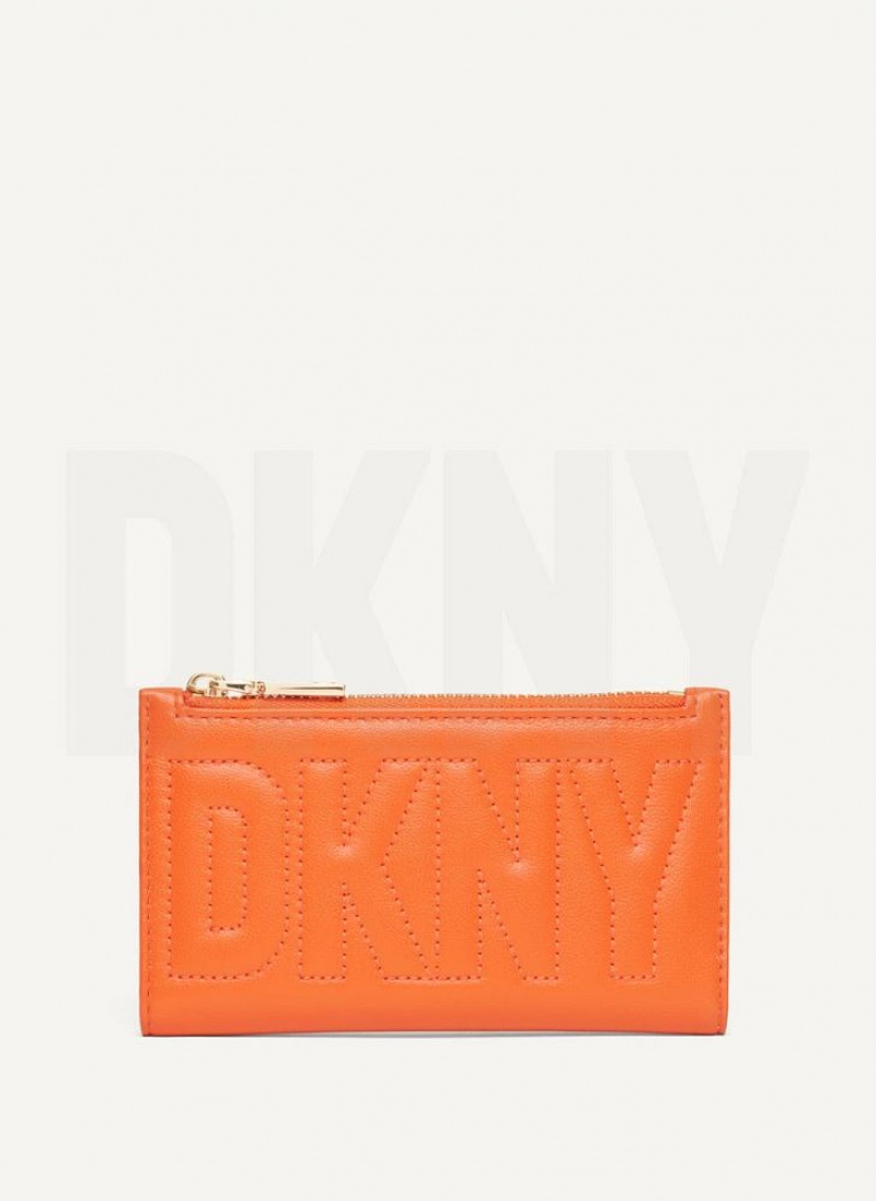 Orange DKNY Elsa Bifold Card Holder Bags Wallets | USA-D0781