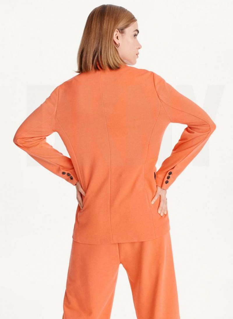Orange DKNY French Terry Soft Women's Blazers | USA-D0105