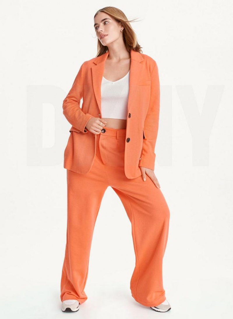 Orange DKNY French Terry Soft Women's Blazers | USA-D0105