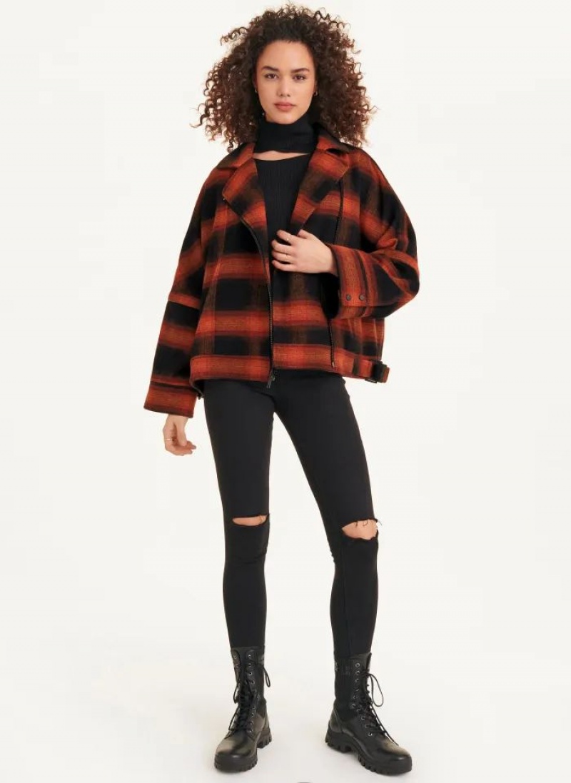 Orange DKNY Long Sleeve Drop Shoulder Women's Jackets | USA-D0765