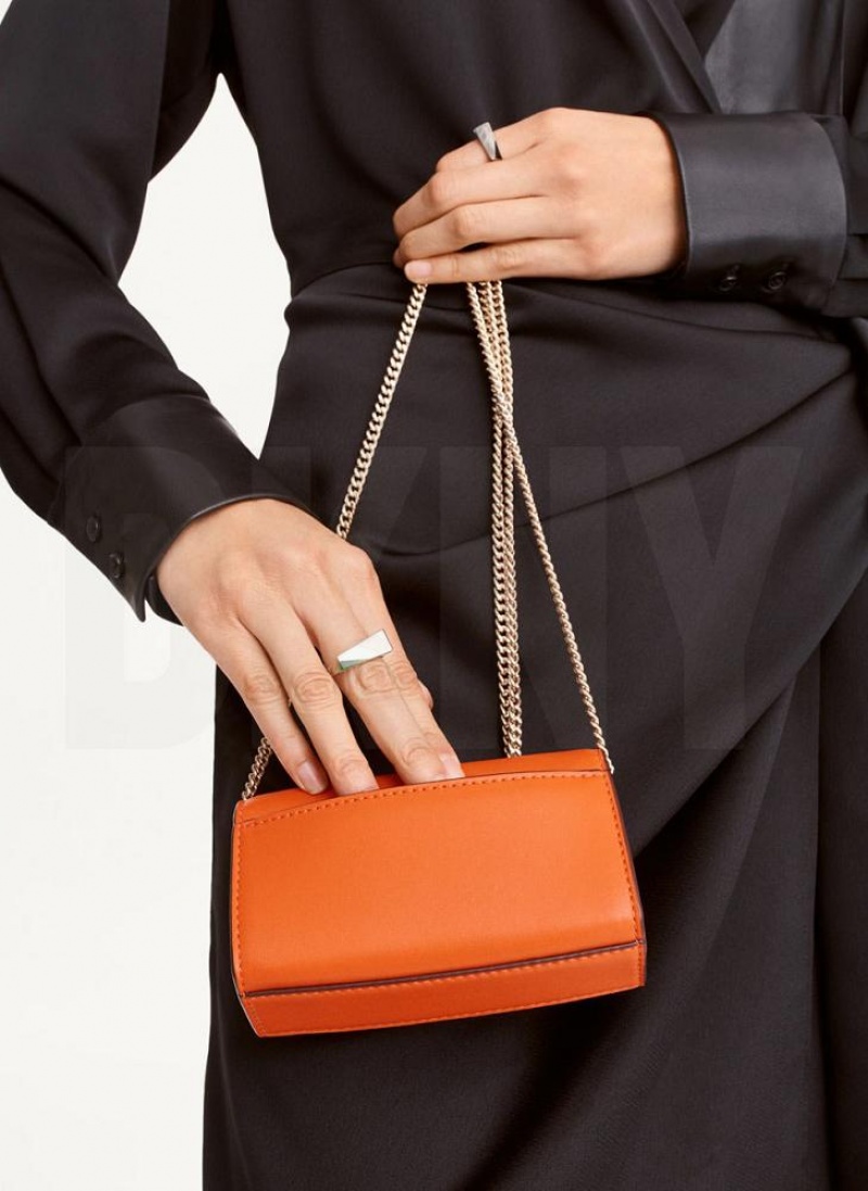 Orange DKNY Millie Micro Flap Bags Crossbody Bags | USA-D1204