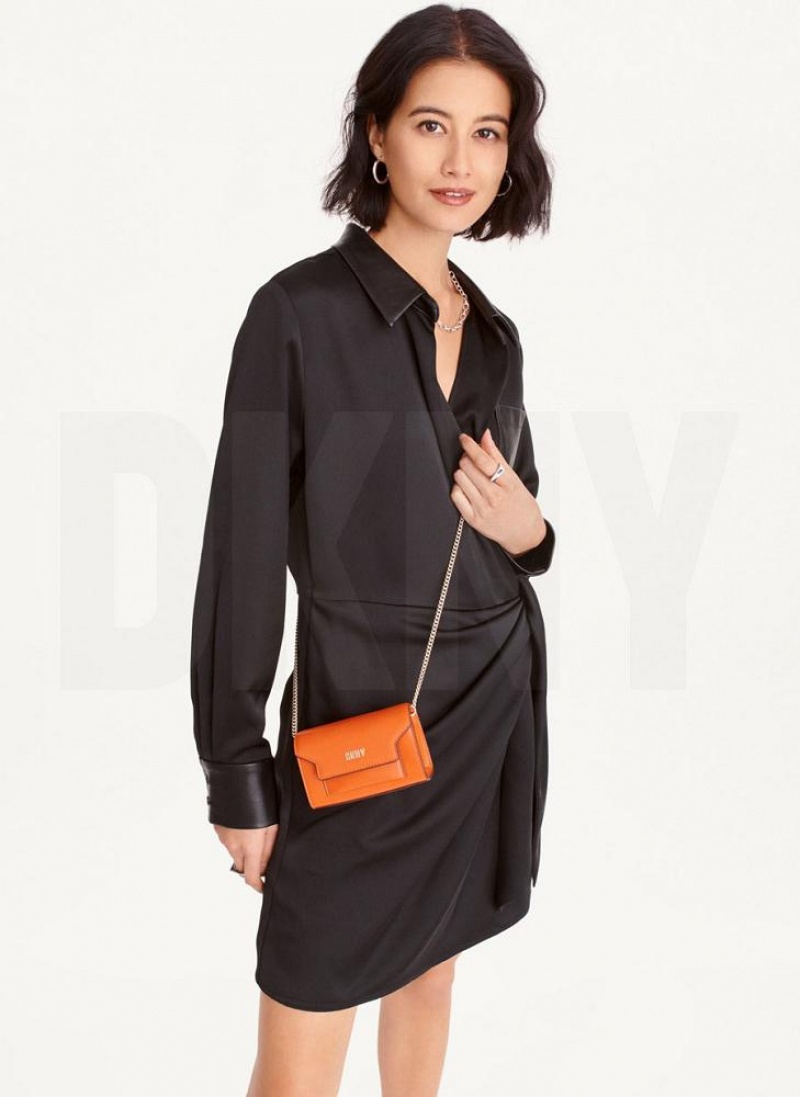 Orange DKNY Millie Micro Flap Bags Crossbody Bags | USA-D1204
