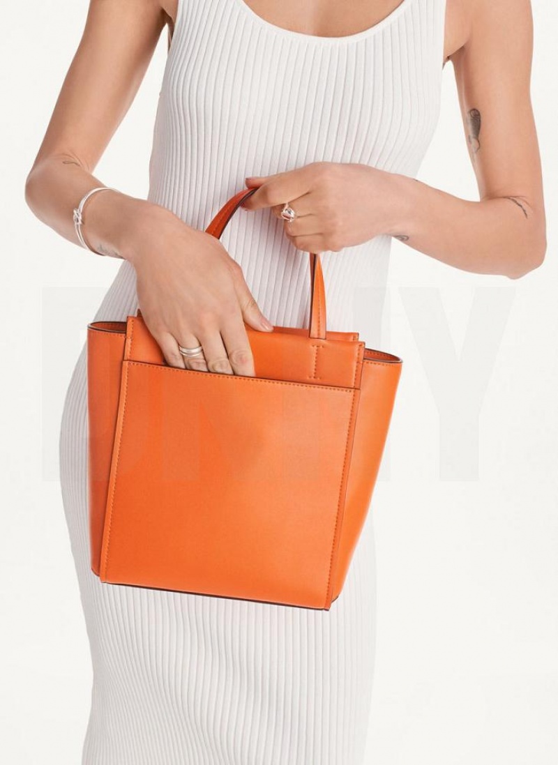 Orange DKNY Pax North-South Tote Bags Crossbody Bags | USA-D1613