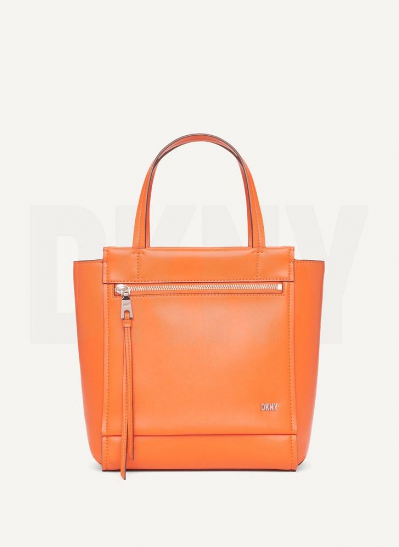 Orange DKNY Pax North-South Tote Bags Crossbody Bags | USA-D1613