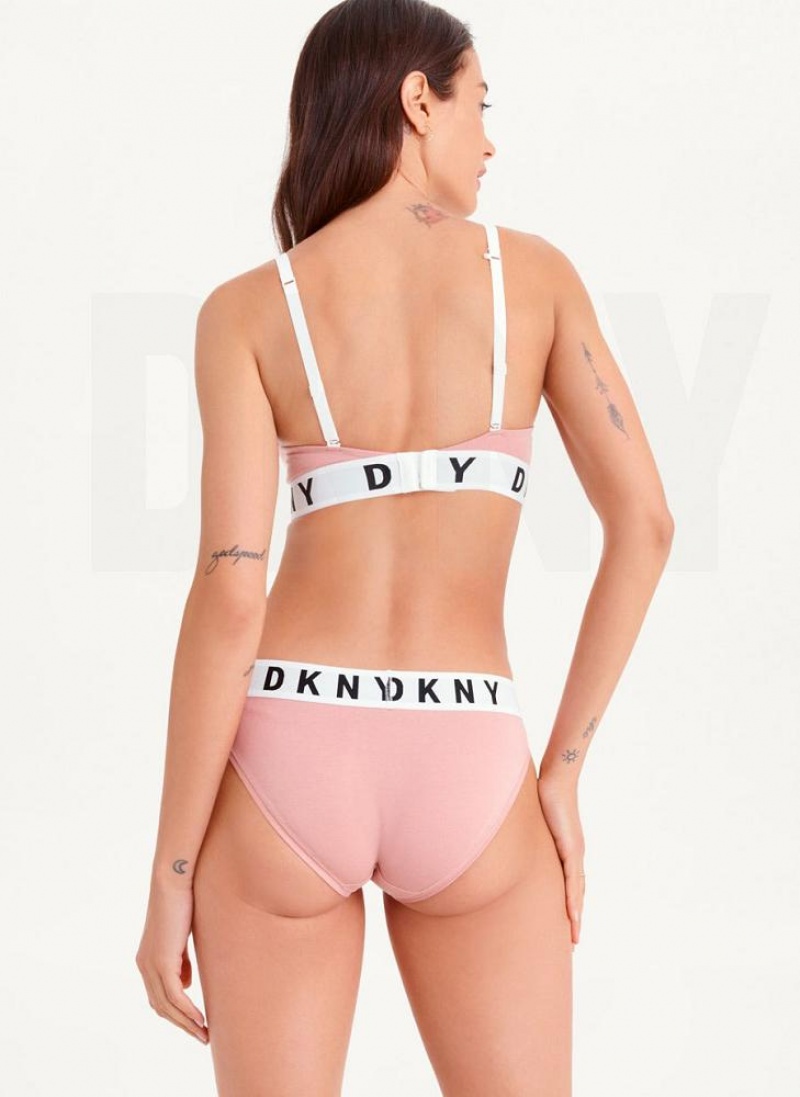 Pink DKNY Cozy Boyfriend Bikini Women's Panties | USA-D0531