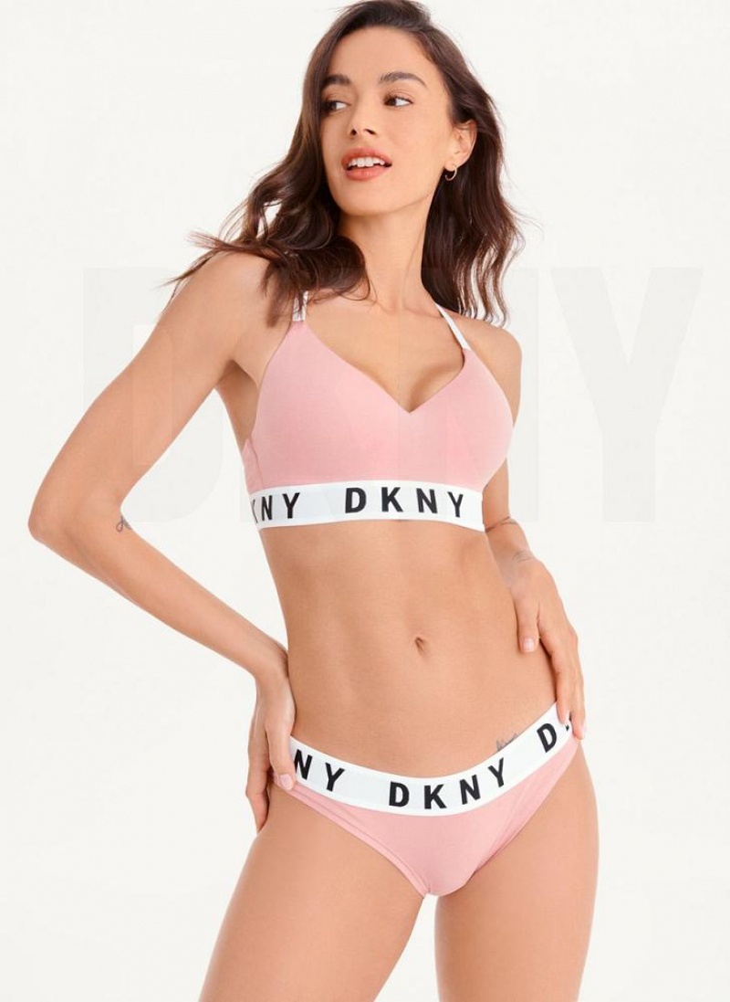 Pink DKNY Cozy Boyfriend Bikini Women's Panties | USA-D0531