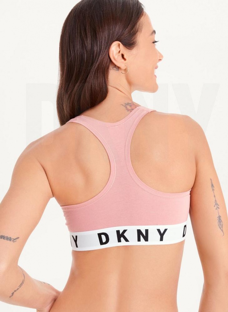 Pink DKNY Cozy Boyfriend Racerback Women's Bras | USA-D0503