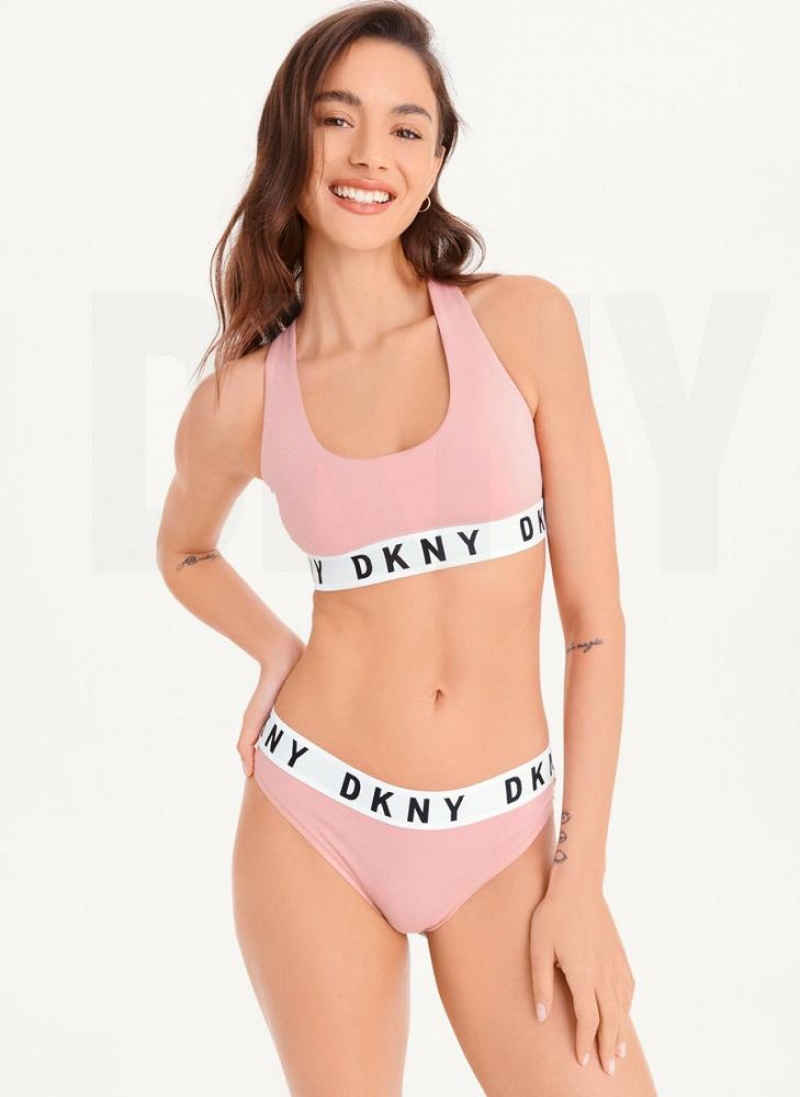 Pink DKNY Cozy Boyfriend Racerback Women's Bras | USA-D0503