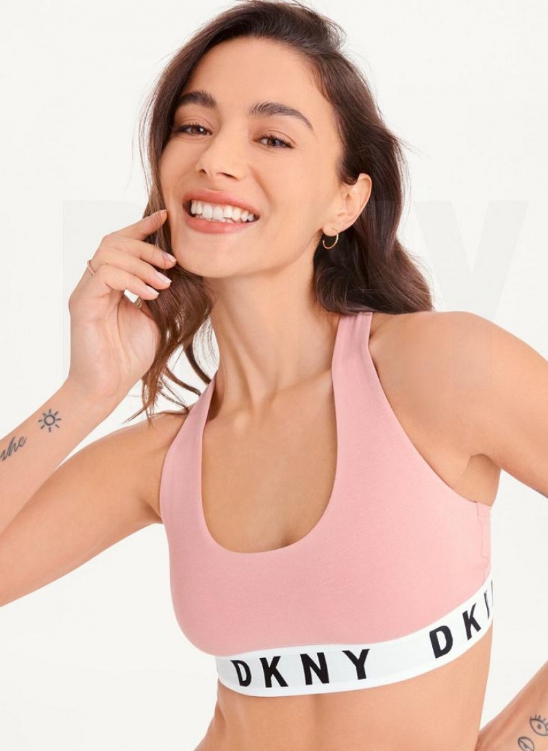 Pink DKNY Cozy Boyfriend Racerback Women\'s Bras | USA-D0503