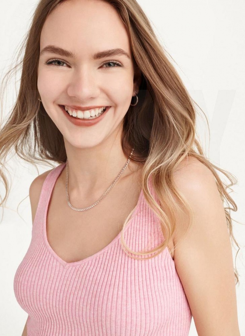 Pink DKNY Cropped Women's Tank Tops | USA-D1916