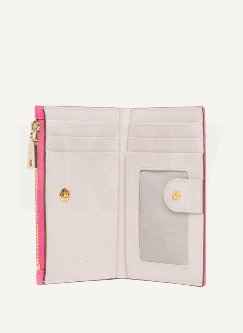 Pink DKNY Elsa Bifold Card Holder Bags Wallets | USA-D0334