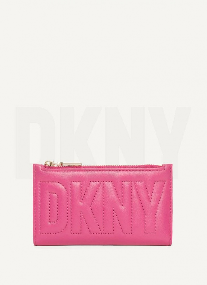 Pink DKNY Elsa Bifold Card Holder Bags Wallets | USA-D0334