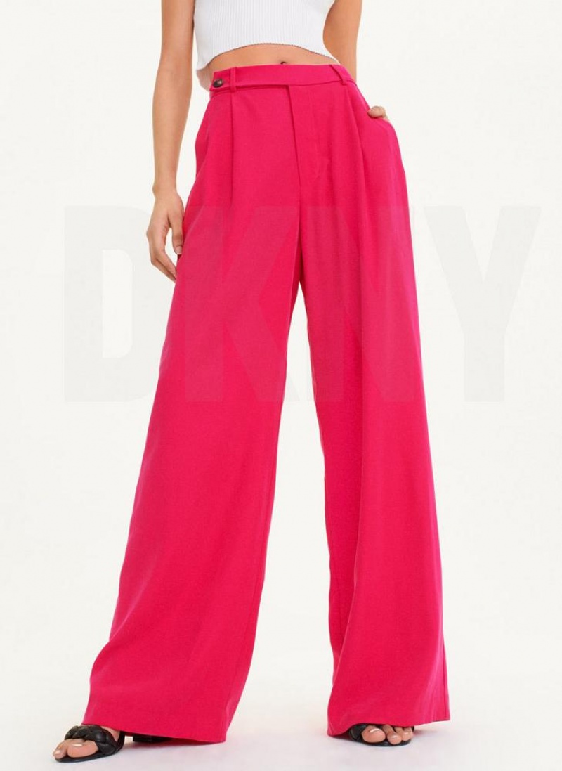Pink DKNY Frosted Twill Women\'s Pants | USA-D0792