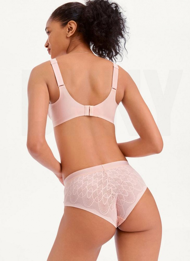 Pink DKNY Lace Comfort Hipster Women's Panties | USA-D0453