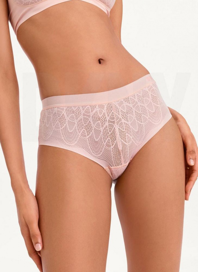 Pink DKNY Lace Comfort Hipster Women\'s Panties | USA-D0453