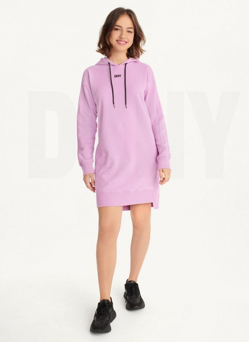 Pink DKNY Long Sleeve Sneaker Women's Dresses | USA-D0181