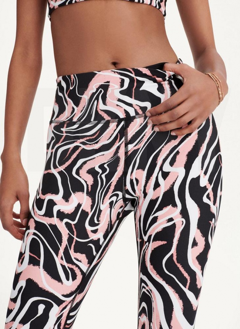 Pink DKNY Marble Swirl Print High Waist Women's Leggings | USA-D0472