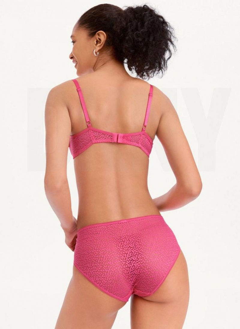Pink DKNY Modern Lace Hipster Women's Panties | USA-D1642