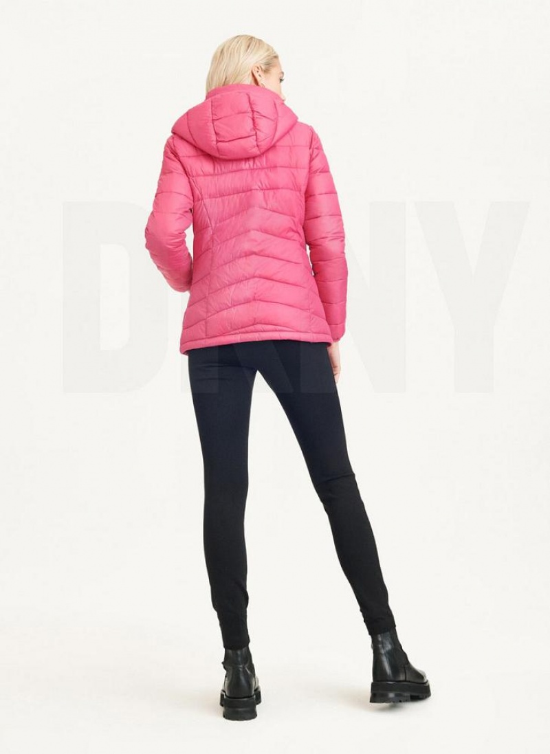 Pink DKNY Packable Women's Puffer Jacket | USA-D1847