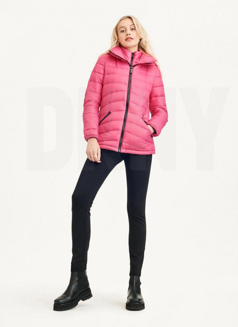 Pink DKNY Packable Women's Puffer Jacket | USA-D1847