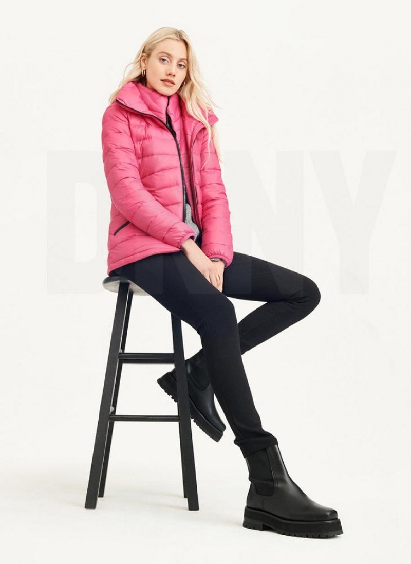 Pink DKNY Packable Women's Puffer Jacket | USA-D1847