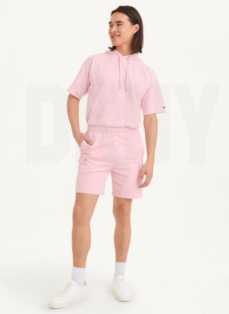 Pink DKNY Pigment Garment Dye Men's Shorts | USA-D0681