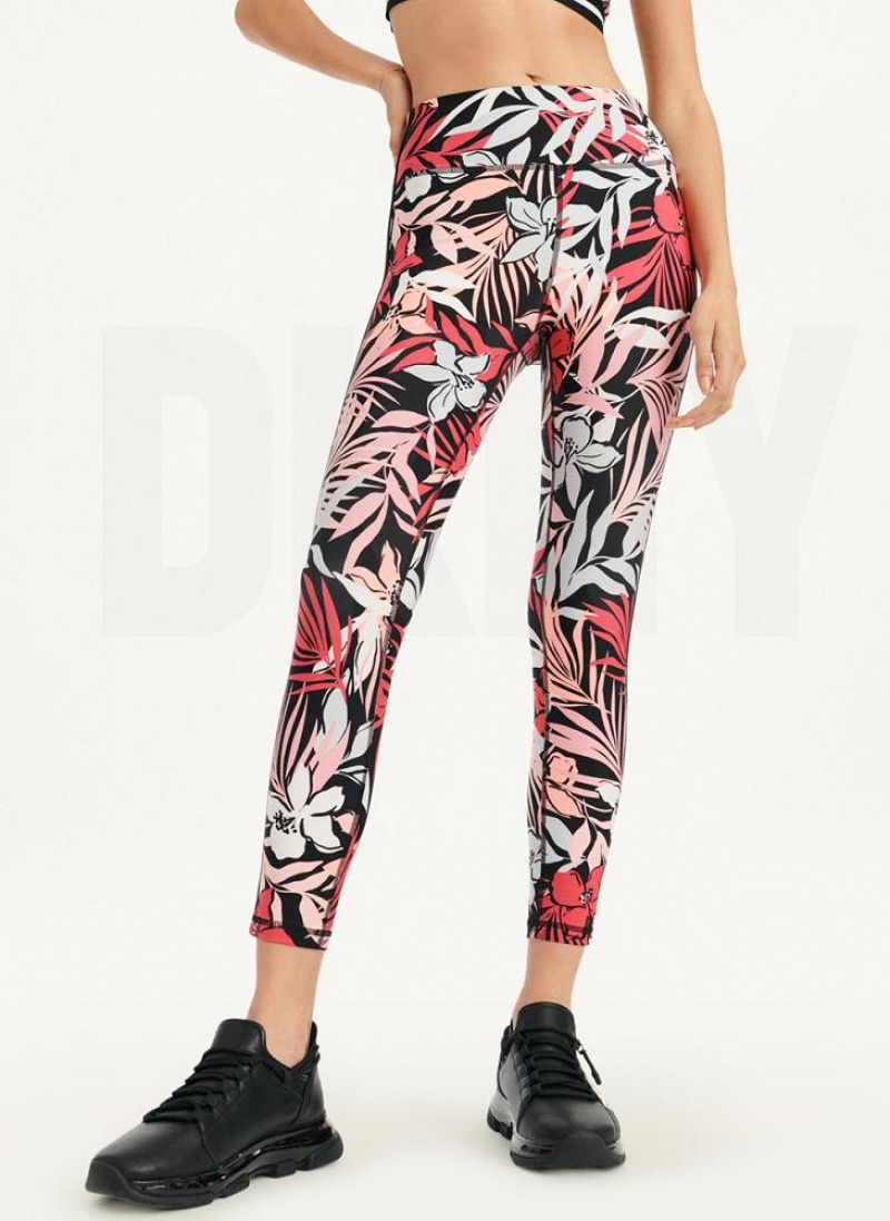 Pink DKNY Printed Women's Leggings | USA-D1166