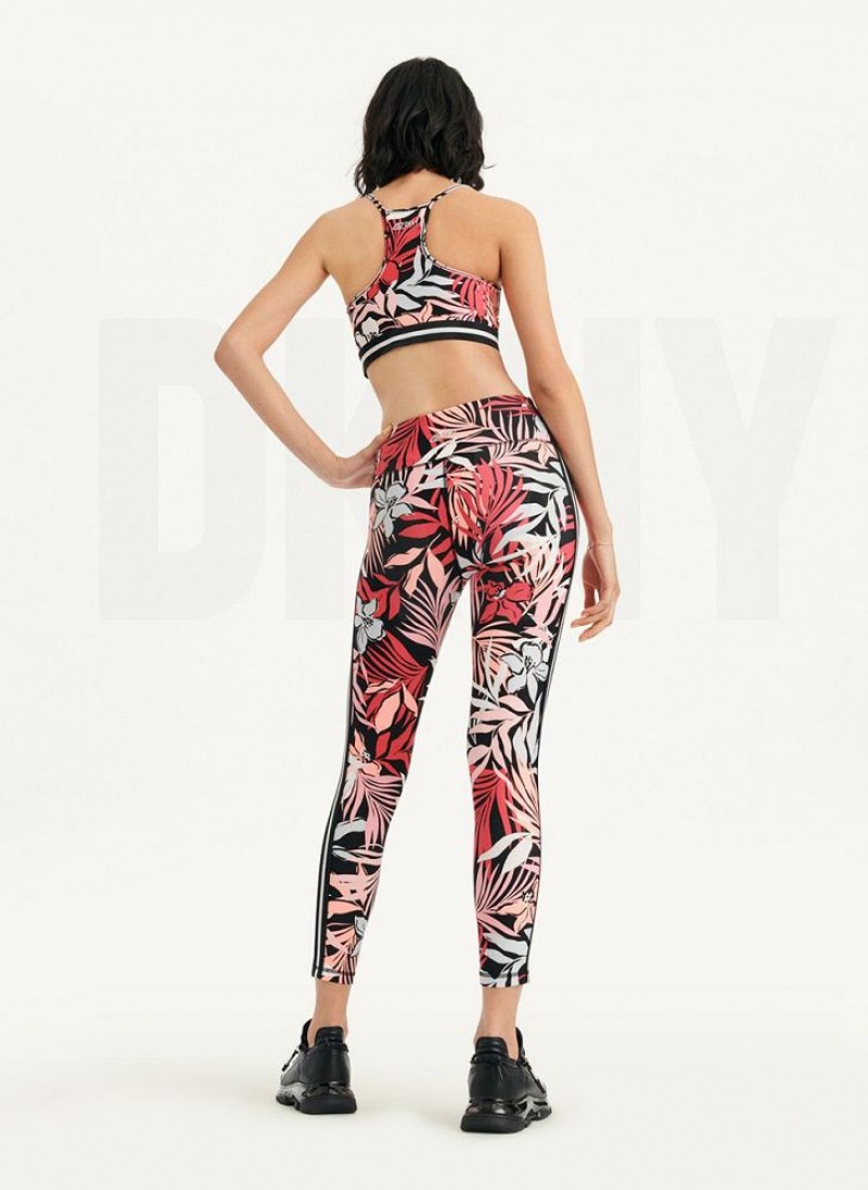 Pink DKNY Printed Women's Leggings | USA-D1166