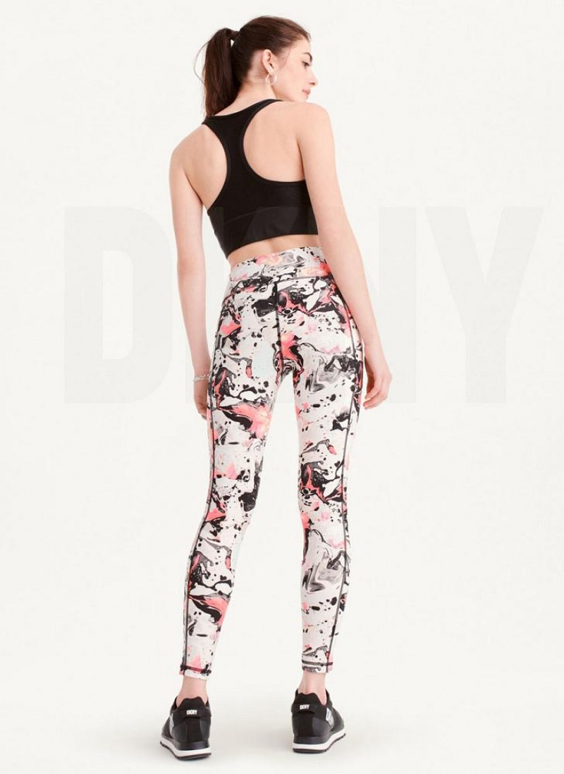 Pink DKNY Printed Women's Leggings | USA-D1950