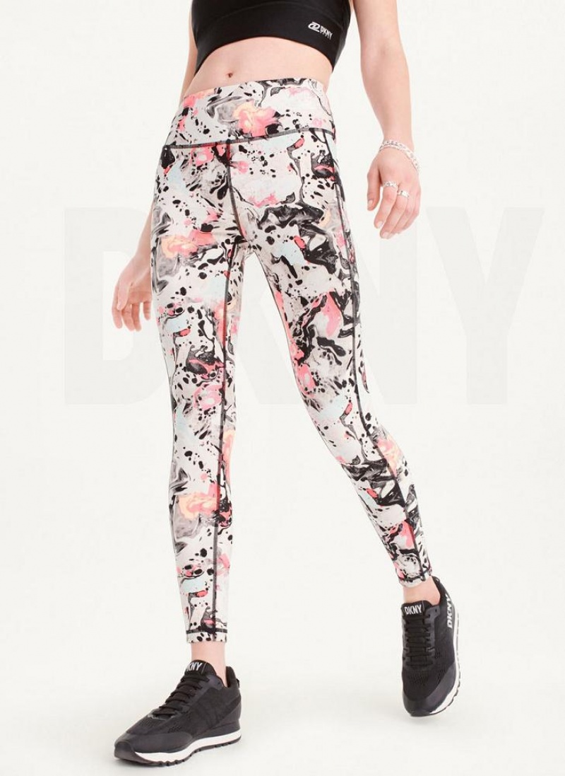 Pink DKNY Printed Women's Leggings | USA-D1950