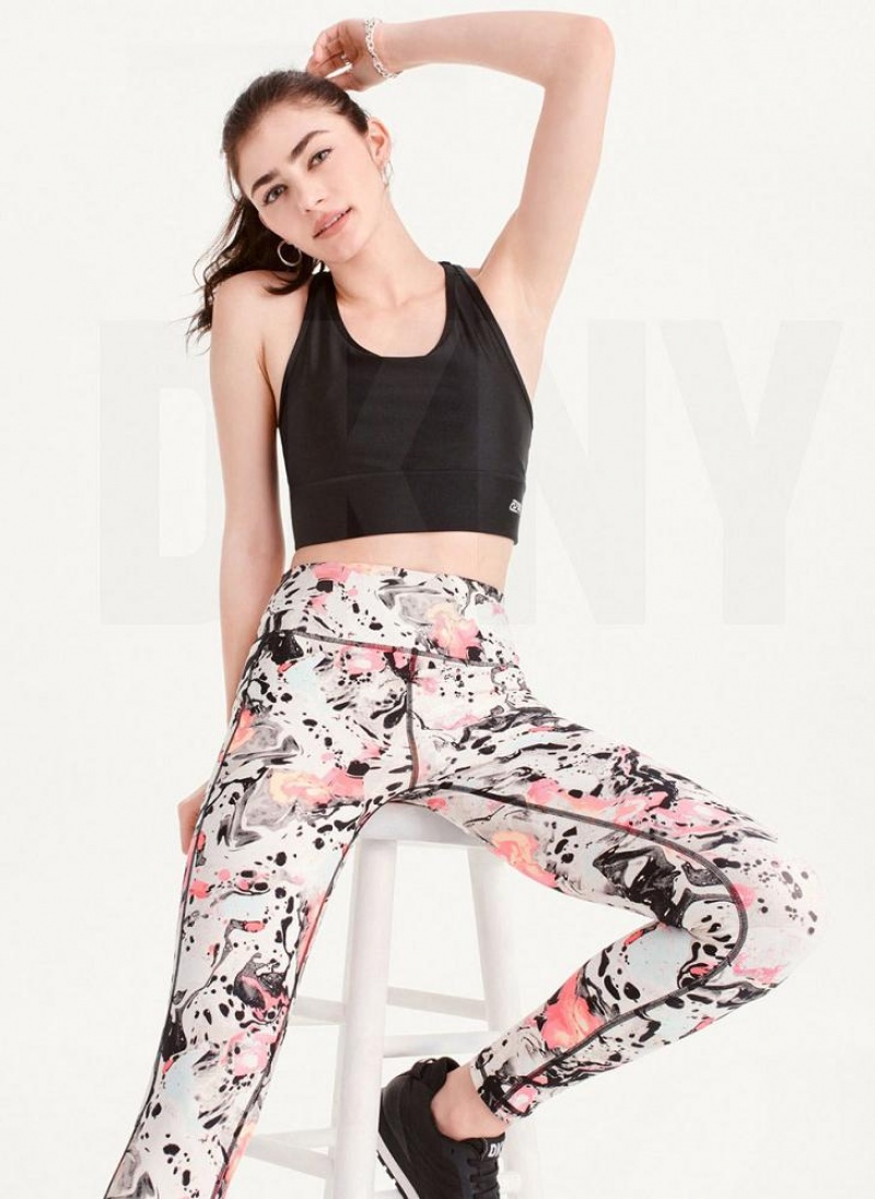 Pink DKNY Printed Women's Leggings | USA-D1950