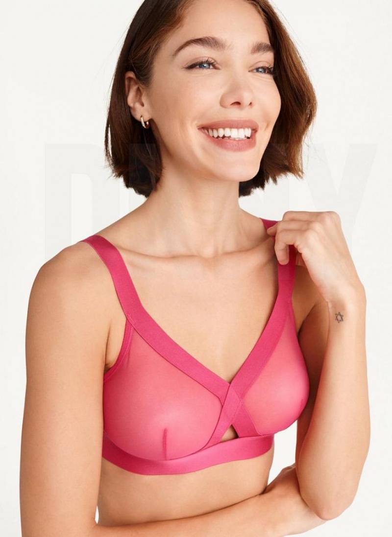 Pink DKNY Sheers Triangle Women's Bralette | USA-D1933