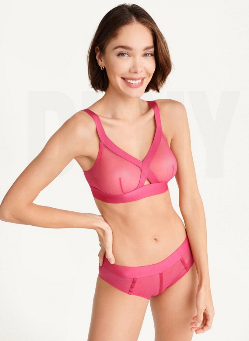 Pink DKNY Sheers Triangle Women's Bralette | USA-D1933