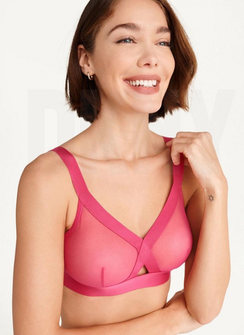 Pink DKNY Sheers Triangle Women\'s Bralette | USA-D1933
