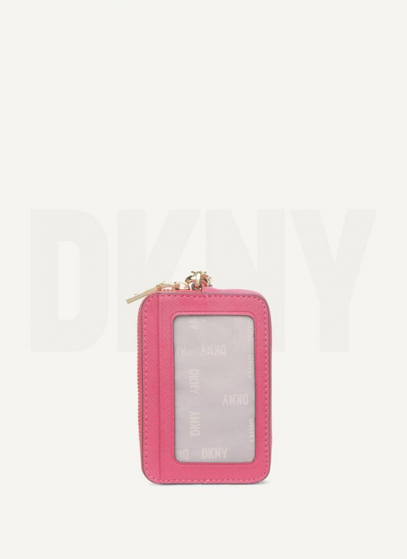 Pink DKNY Sidney Card Pouch Bags Wallets | USA-D0967