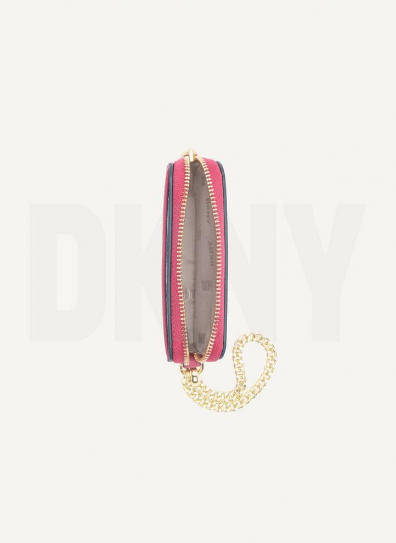 Pink DKNY Sidney Card Pouch Bags Wallets | USA-D0967