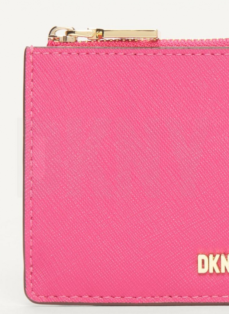 Pink DKNY Sidney Key Card Case Bags Wallets | USA-D1273