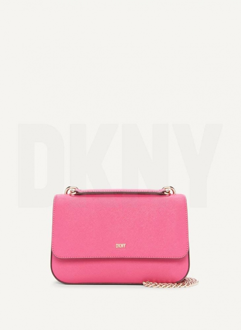Pink DKNY Sina Flap Bags Shoulder Bags | USA-D1002