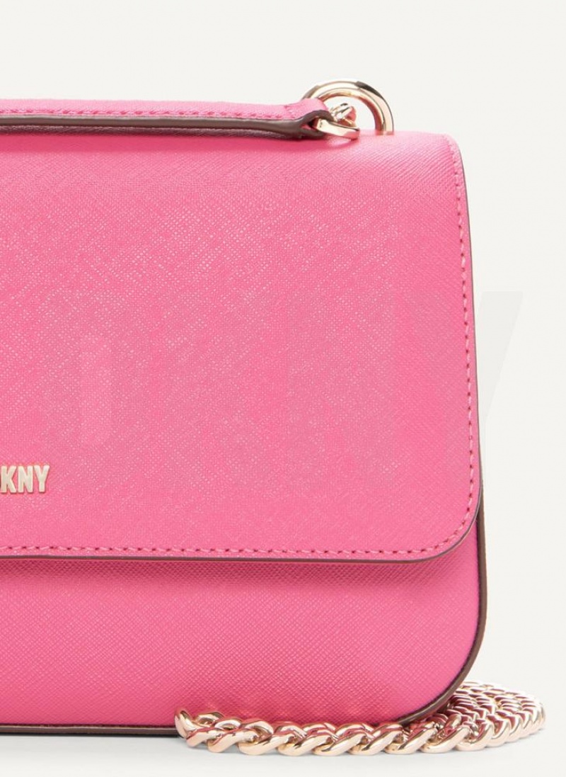 Pink DKNY Sina Flap Bags Shoulder Bags | USA-D1002
