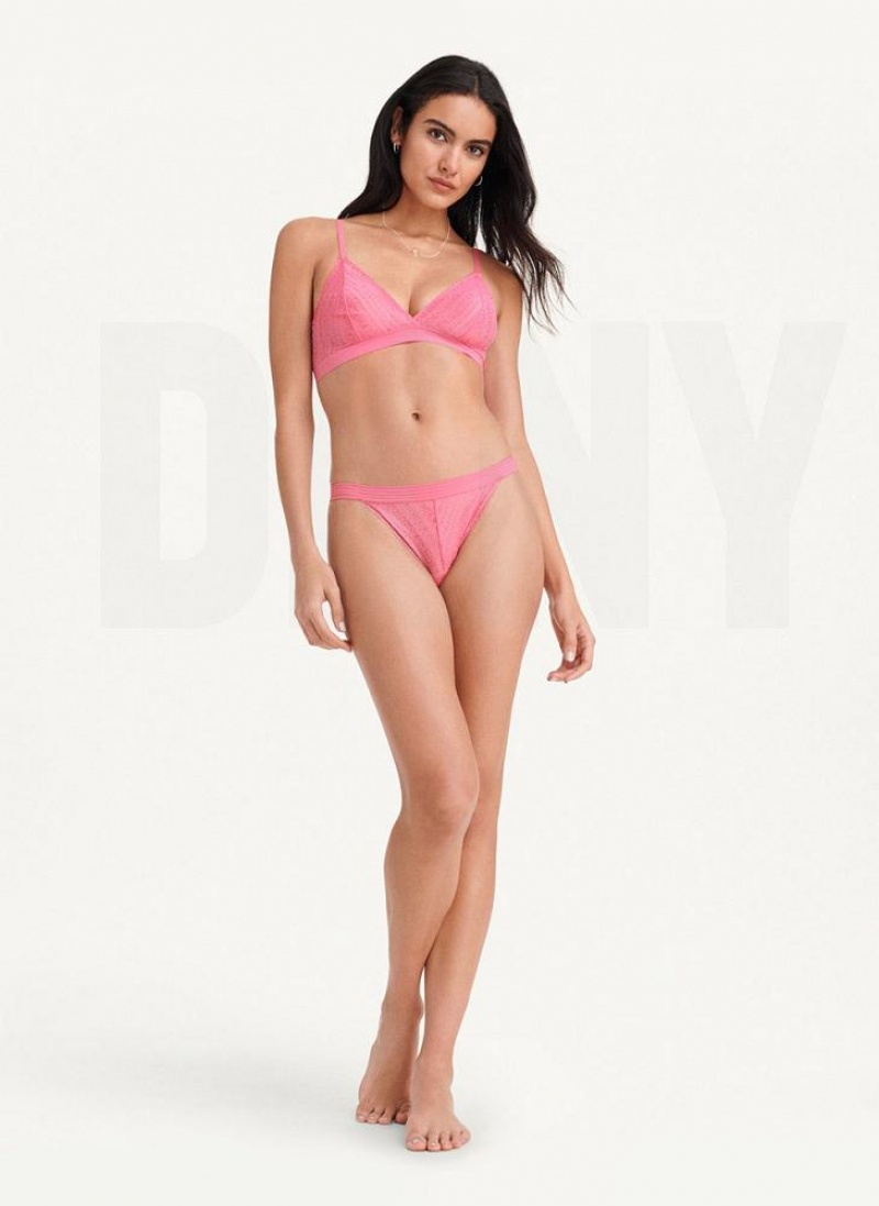 Pink DKNY Table Tops Lace Bikini Women's Bralette | USA-D0316