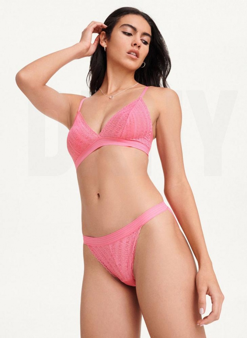 Pink DKNY Table Tops Lace Bikini Women's Bralette | USA-D0316