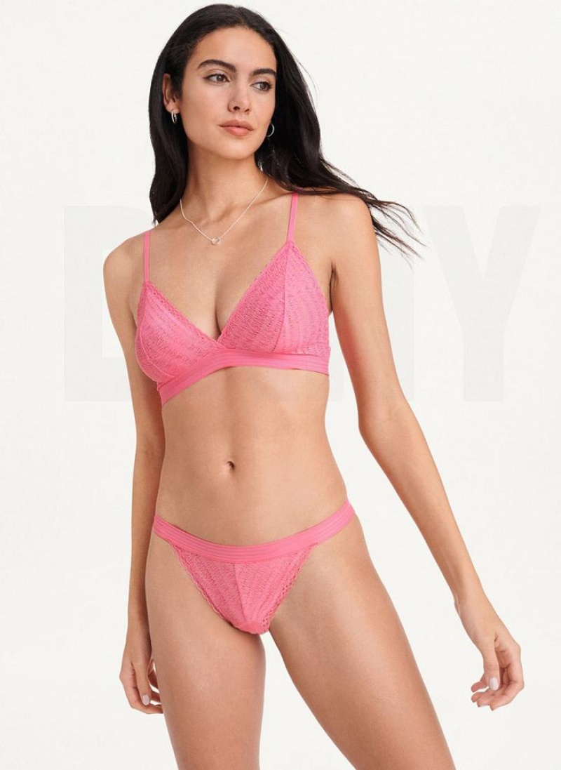 Pink DKNY Table Tops Lace Bikini Women\'s Bralette | USA-D0316