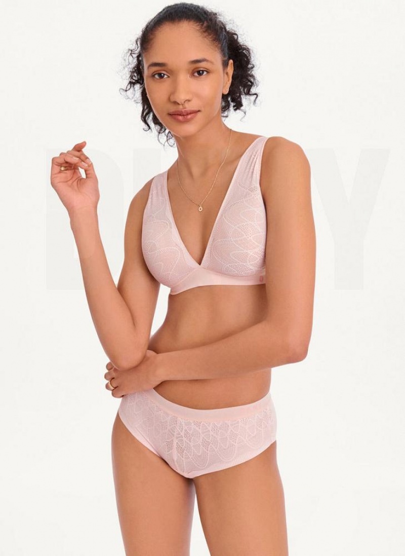 Pink DKNY Table Tops Lace Women's Bralette | USA-D1860