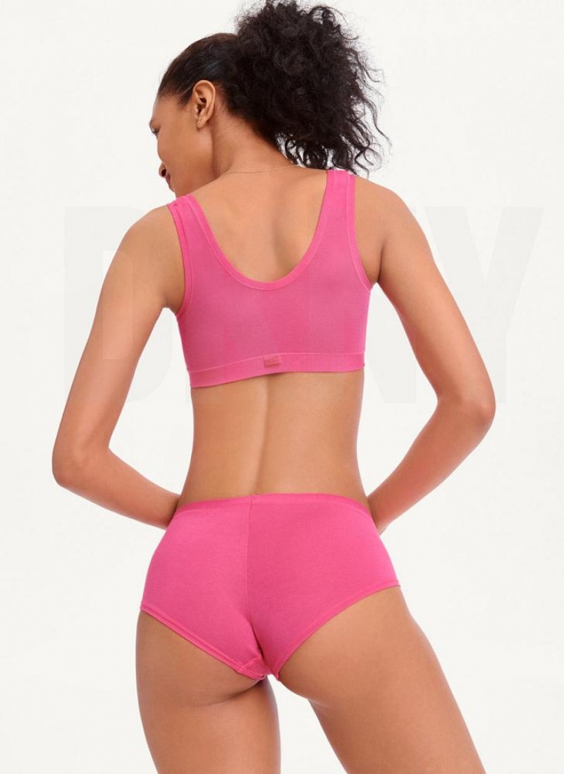 Pink DKNY Table Tops Modal Boyshort Women's Panties | USA-D0776